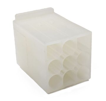 Female .093" Pin & Socket Receptacle Housing, 9 Circuits, 3x3